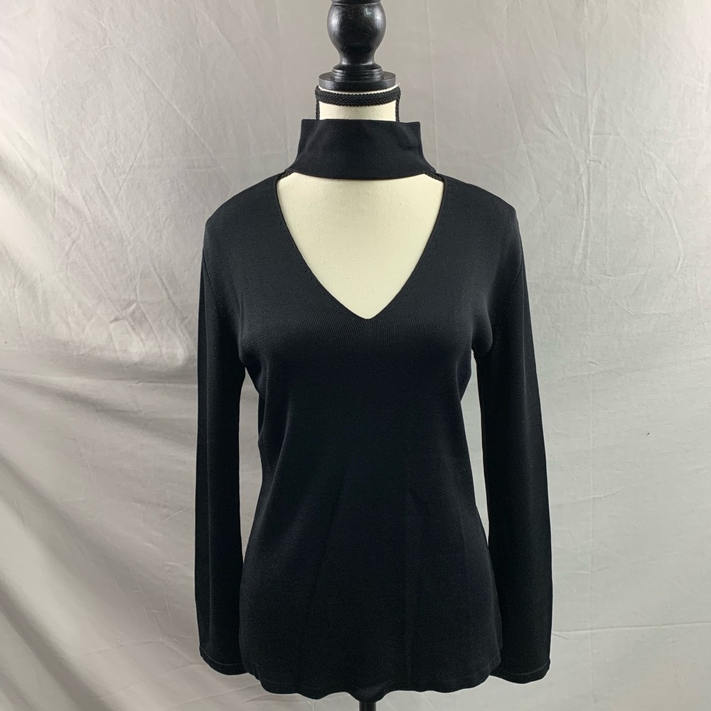 Dana Buchman Peek A Boo Knit Black